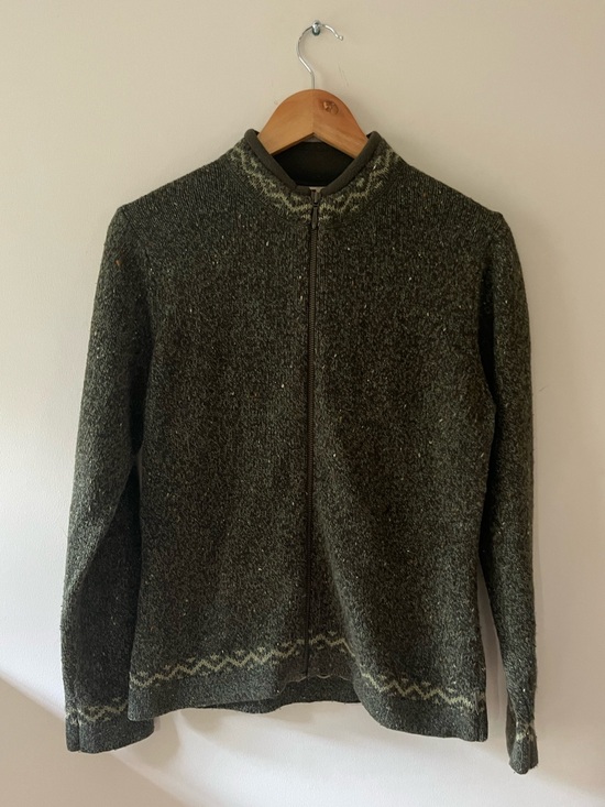 Woolrich Sweaters - Woolrich Women’s Full Zip Dark Loden Heather Green Wool Blend Sweater XS
